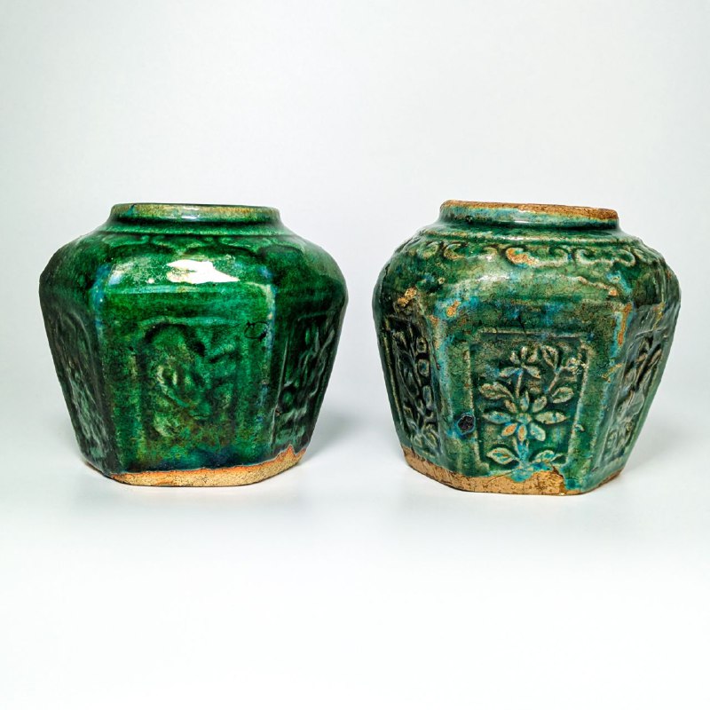 Pareja de Tarros de Jengibre de Shiwan, China c.1940