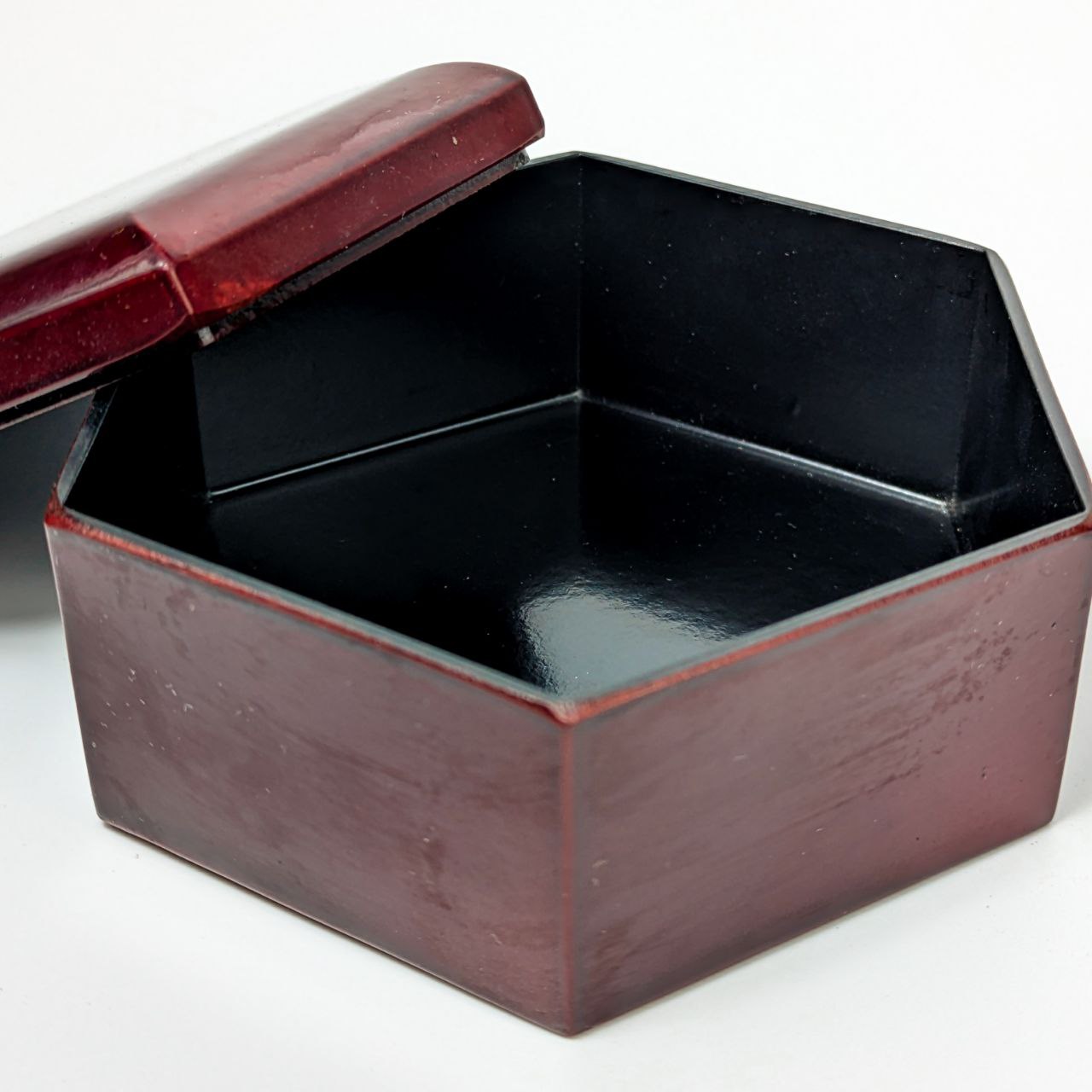 Caja de laca hexagonal Japonesa c.1960