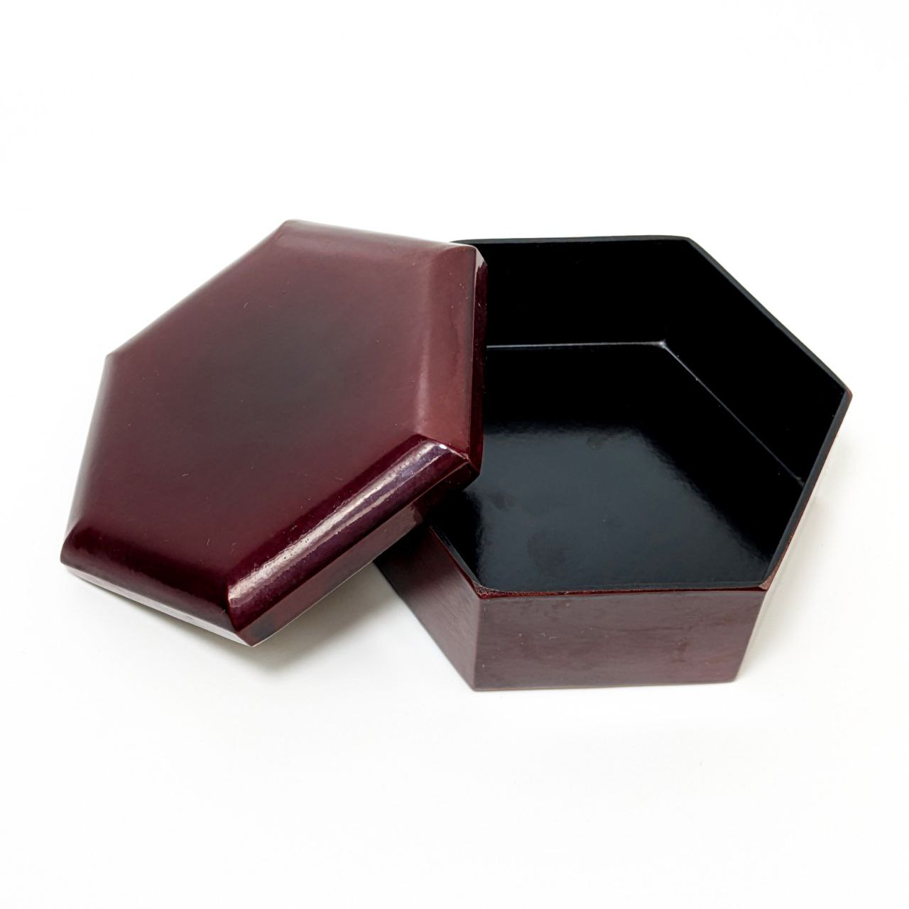 Caja de laca hexagonal Japonesa c.1960