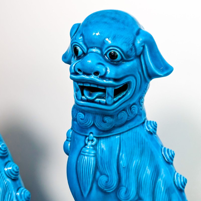 Pareja de Perros machos Foo Chinos c.1950