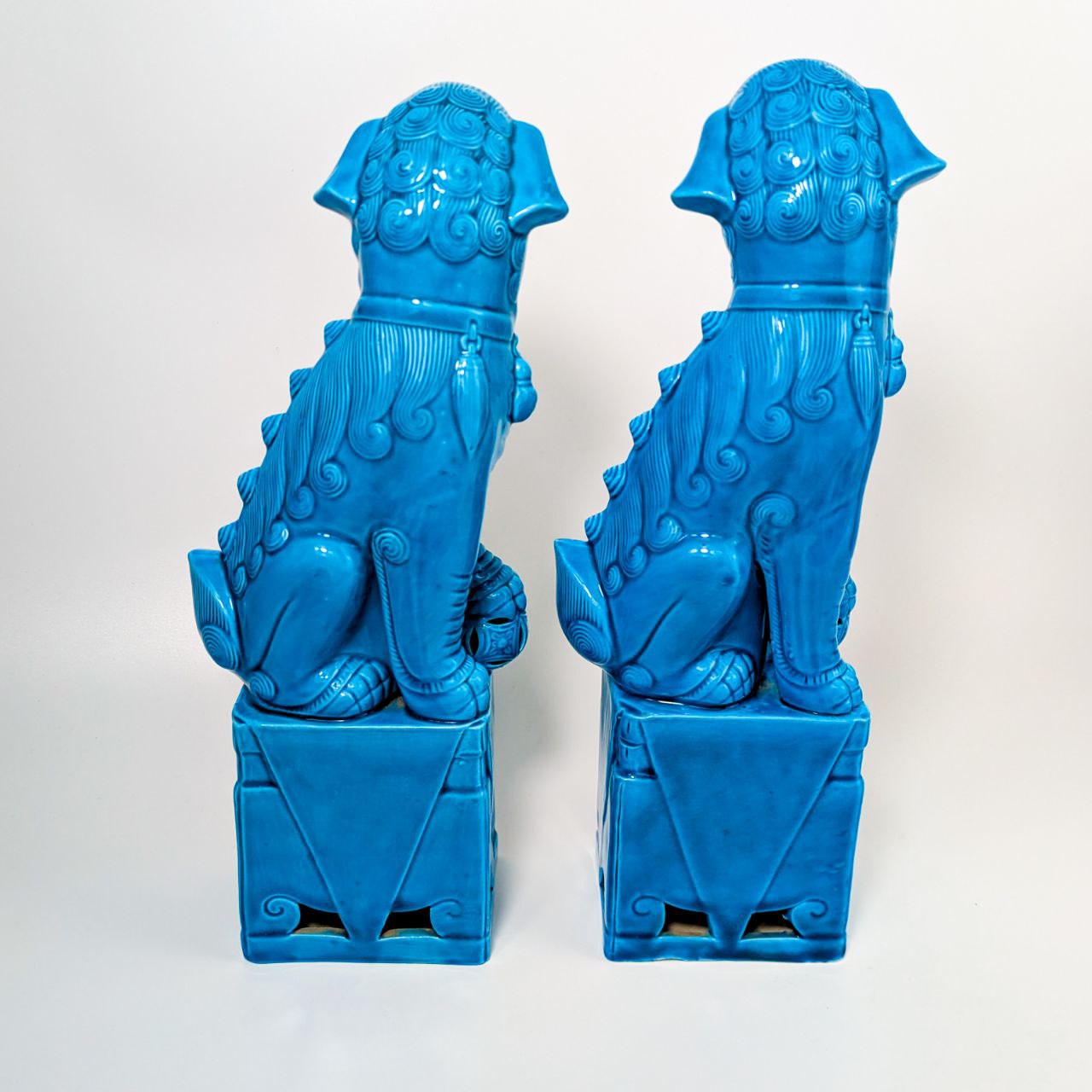 Pareja de Perros machos Foo Chinos c.1950