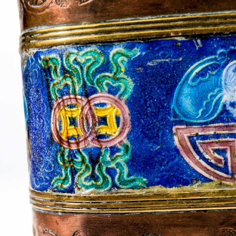 Caja de Opio China con esmalte, de Cantón finales s.XIX