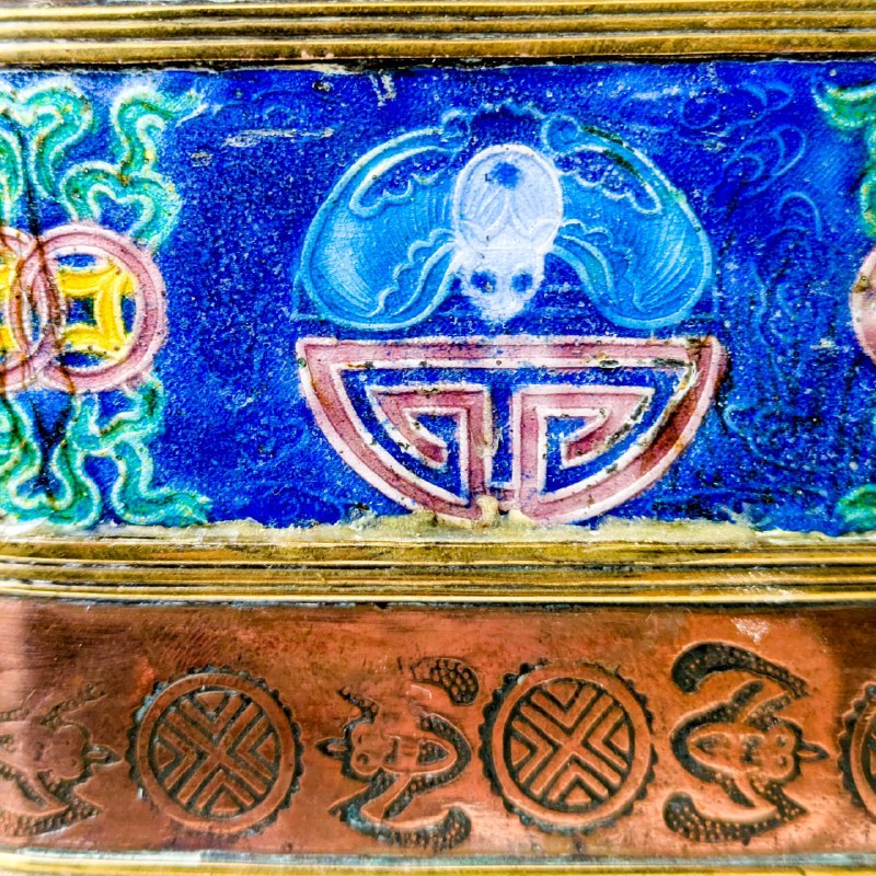 Caja de Opio China con esmalte, de Cantón finales s.XIX