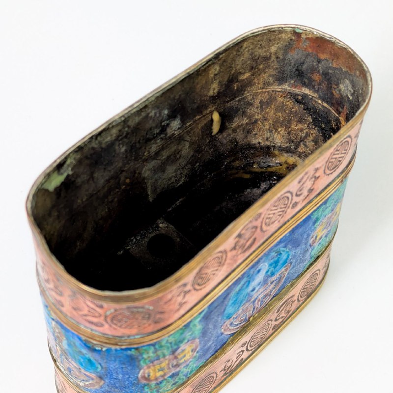 Caja de Opio China con esmalte, de Cantón finales s.XIX