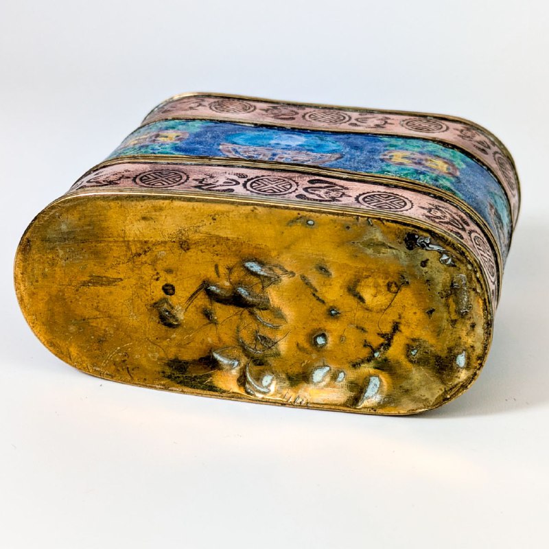 Caja de Opio China con esmalte, de Cantón finales s.XIX