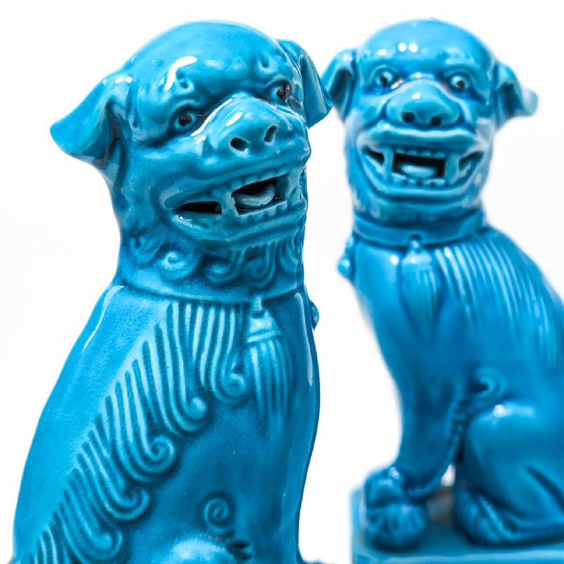 Pareja de Perros Foo Chinos 12cm c.1950