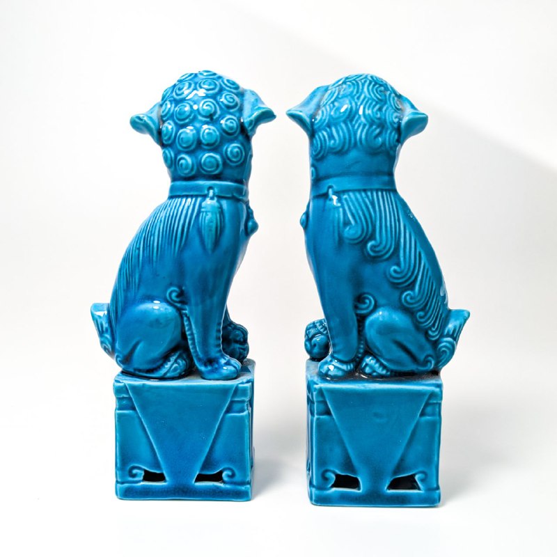 Pareja de Perros Foo Chinos 12cm c.1950