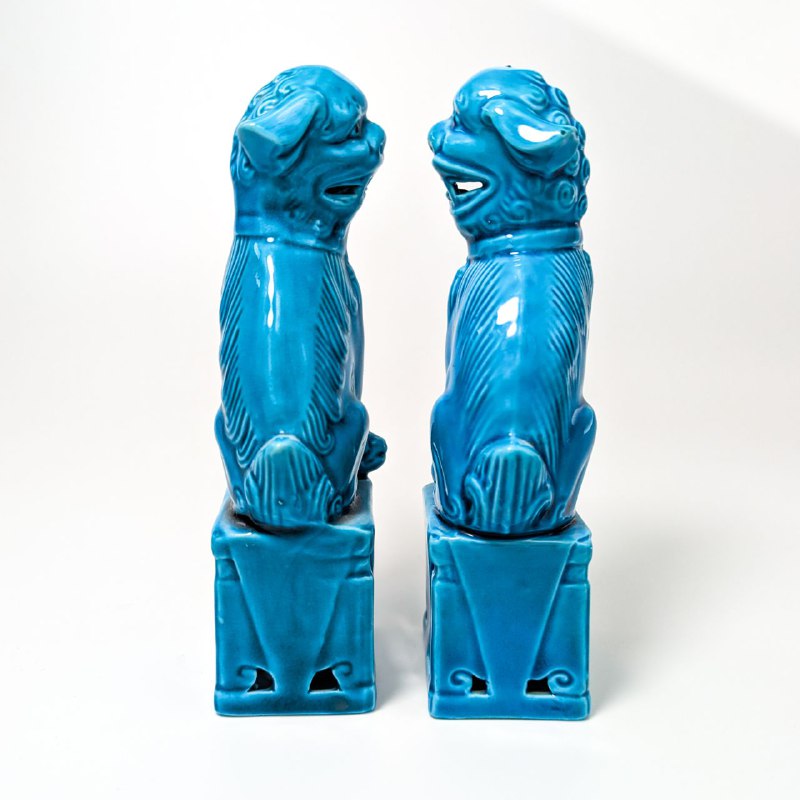Pareja de Perros Foo Chinos 12cm c.1950