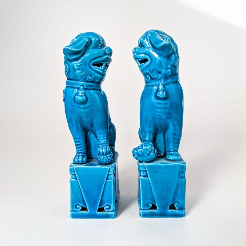 Pareja de Perros Foo Chinos 12cm c.1950