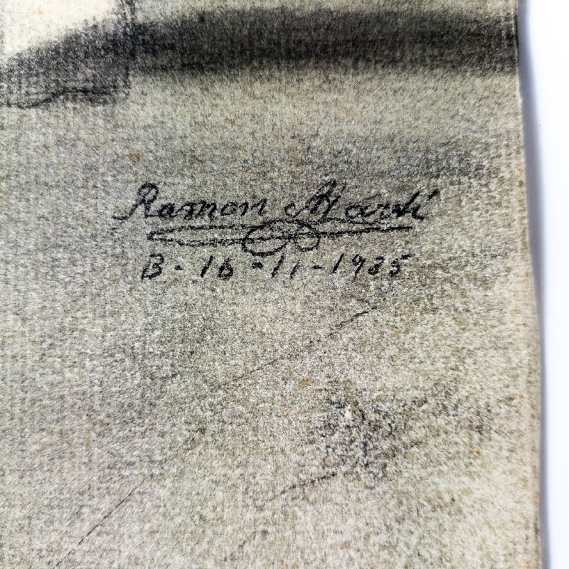 Dibujo de Busto de Artista Barcelonés Ramón Martí c.1955