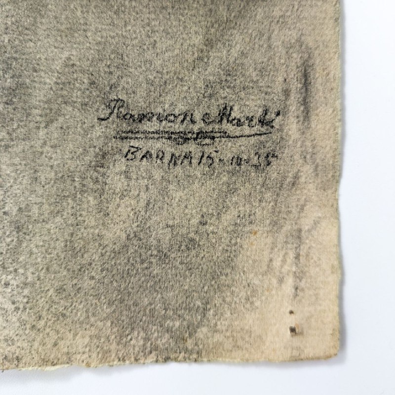 Dibujo de Busto de Artista Barcelonés Ramón Martí c.1955