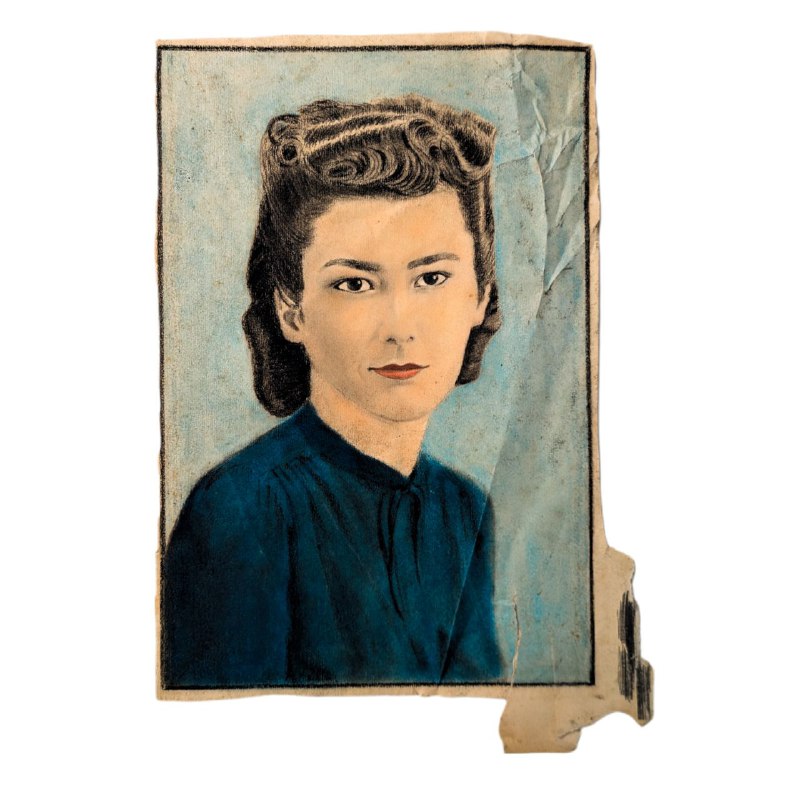 Dibujo de Busto de Artista Barcelonés Ramón Martí c.1955