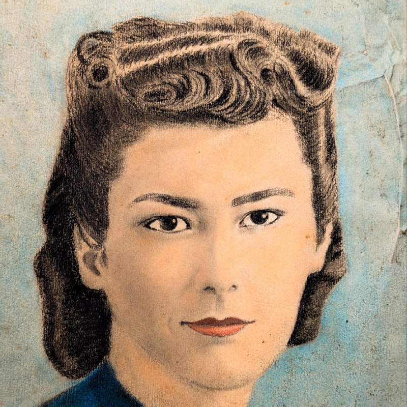 Dibujo de Busto de Artista Barcelonés Ramón Martí c.1955