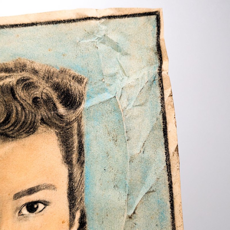 Dibujo de Busto de Artista Barcelonés Ramón Martí c.1955