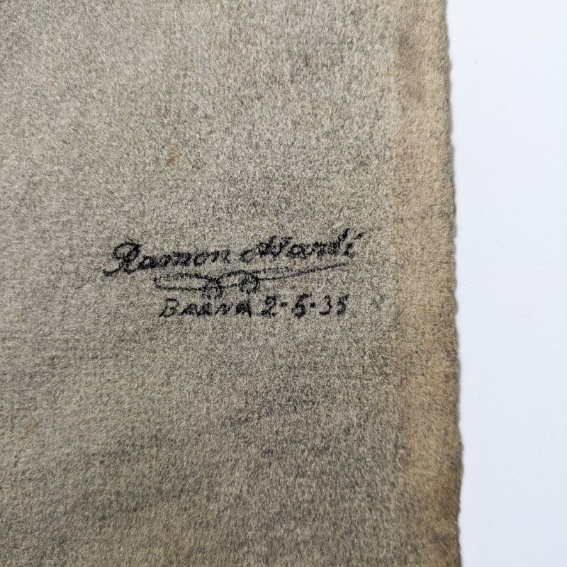 Dibujo de Medallón con cabeza de niño de Artista Barcelonés Ramón Martí c.1955