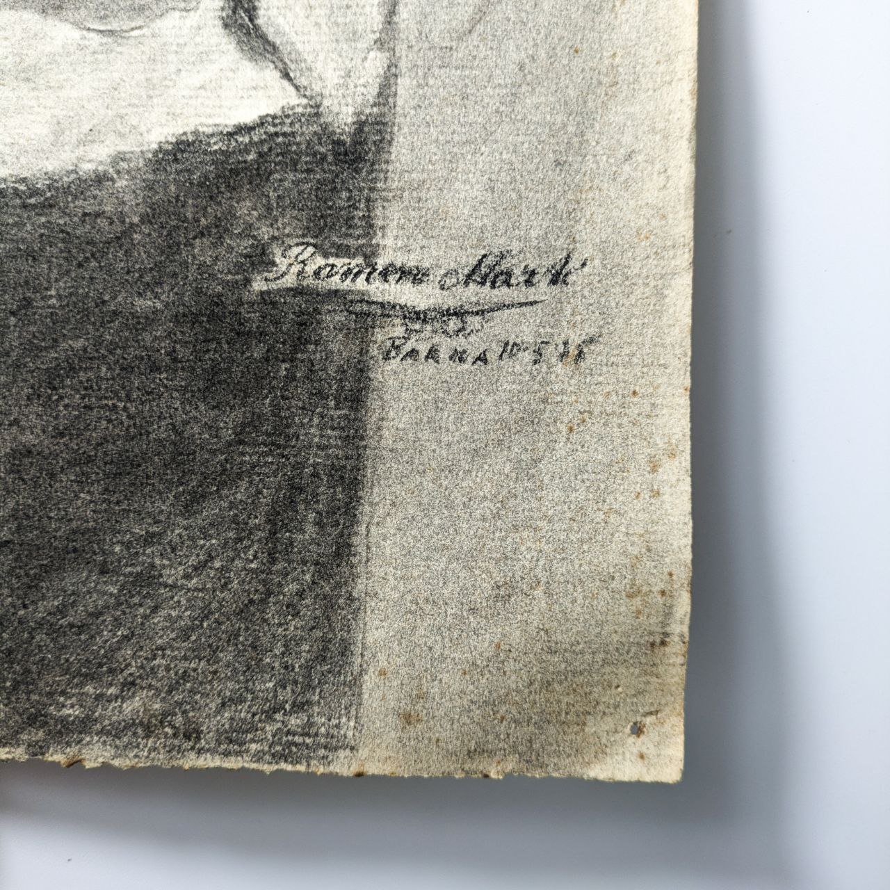 Dibujo de Busto de Artista Barcelonés Ramón Martí c.1955