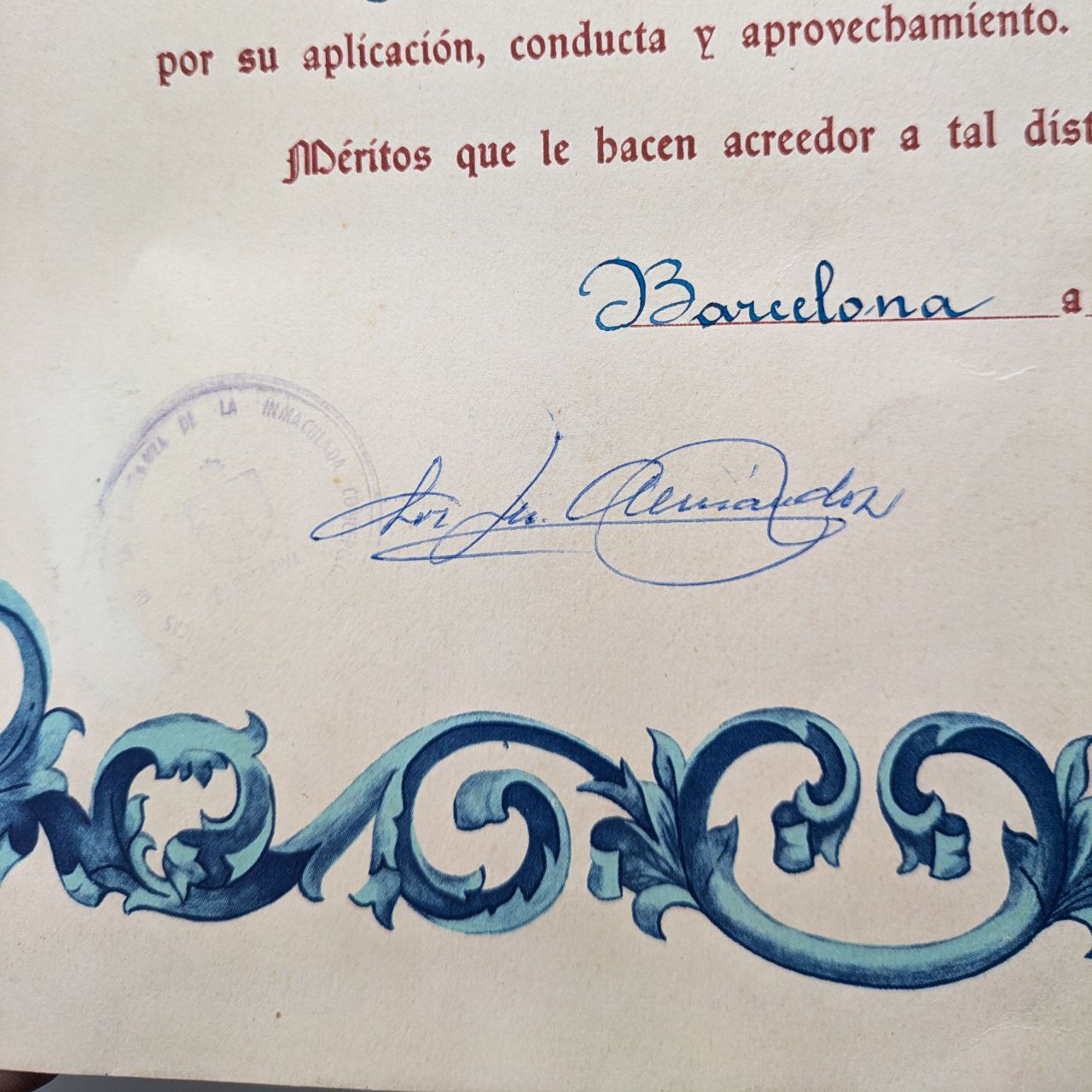 Diploma del Artista Ramón Martí