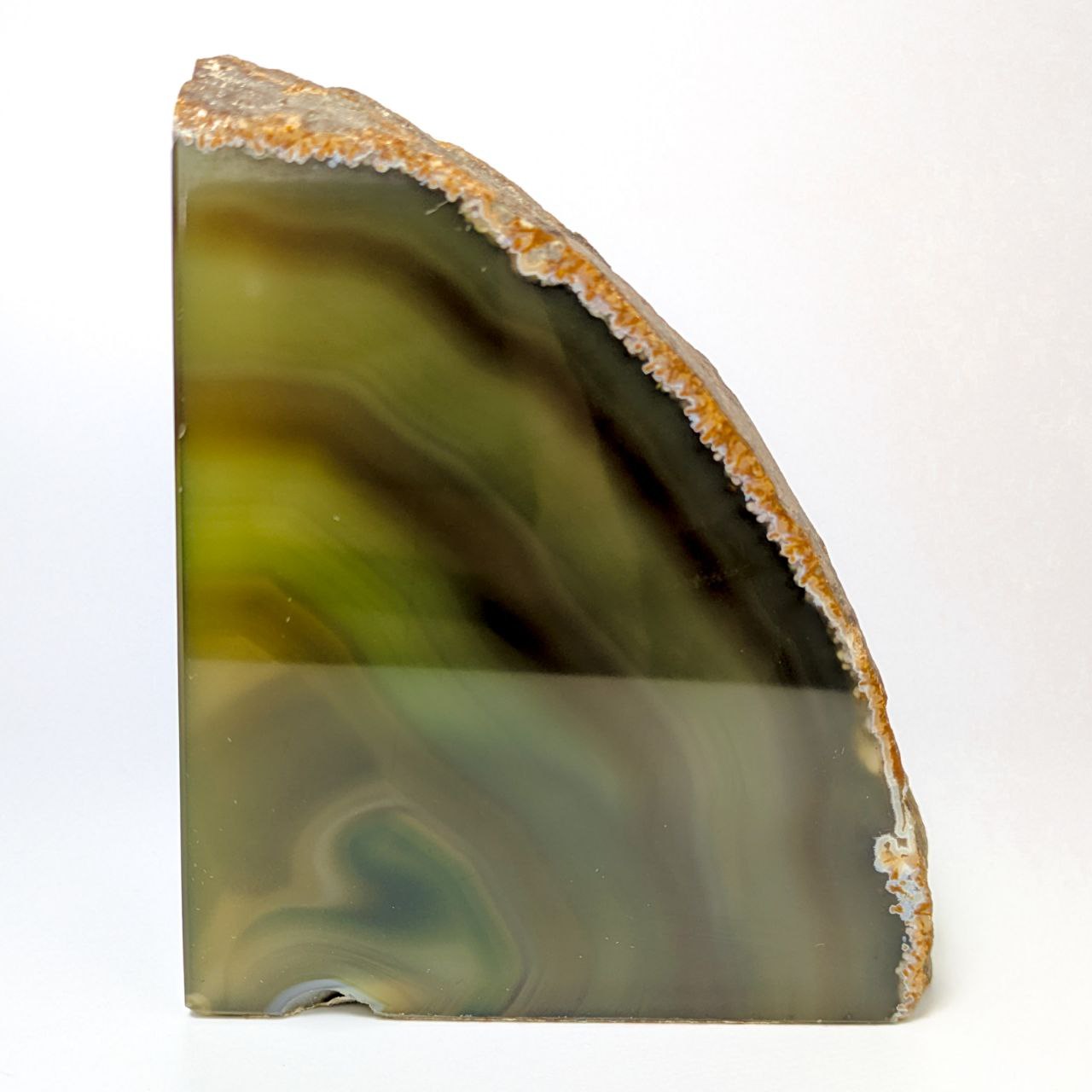 Sujeta libros de mineral de Ágata verde bandeada Brasil