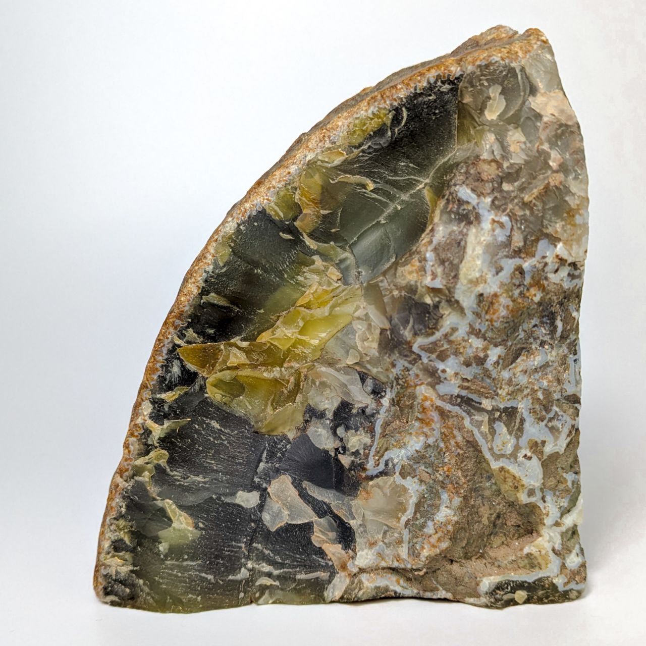 Sujeta libros de mineral de Ágata verde bandeada Brasil