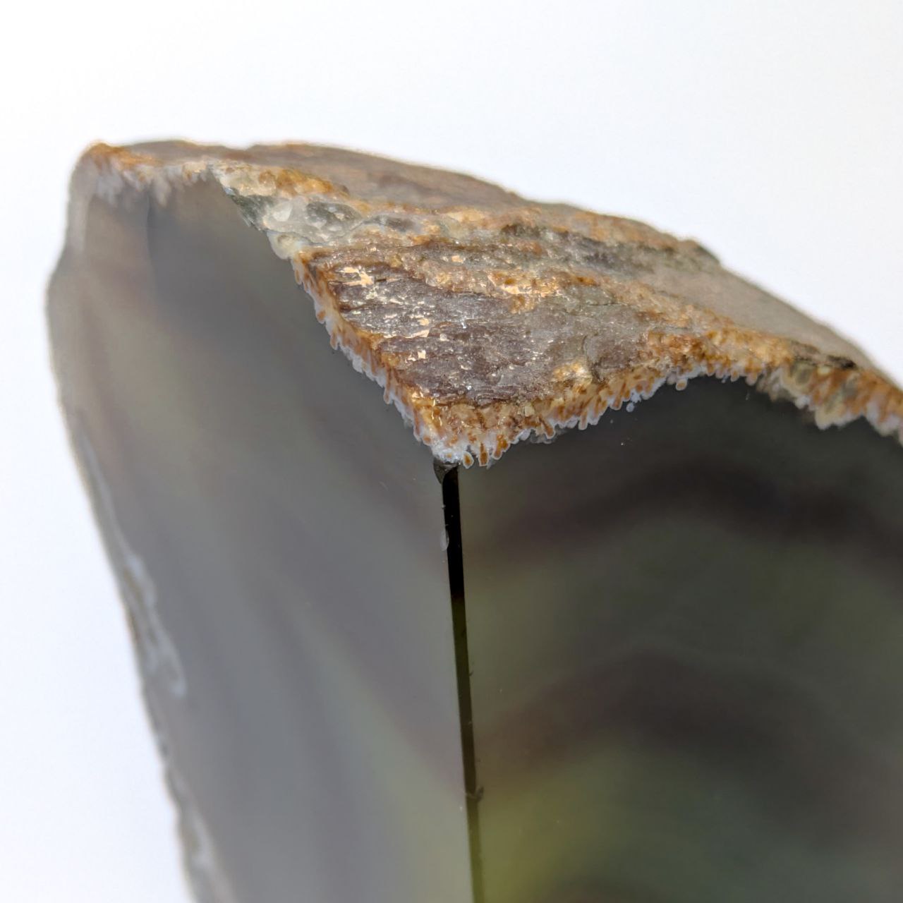 Sujeta libros de mineral de Ágata verde bandeada Brasil