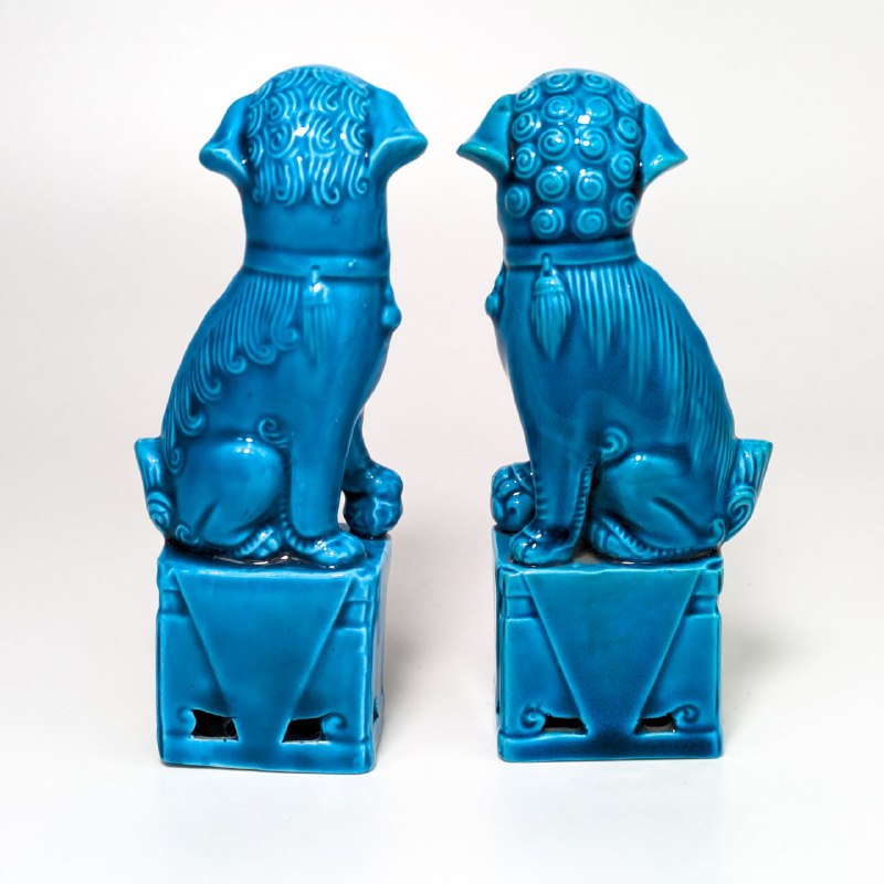 Pareja de Perros Foo Chinos 12cm c.1970