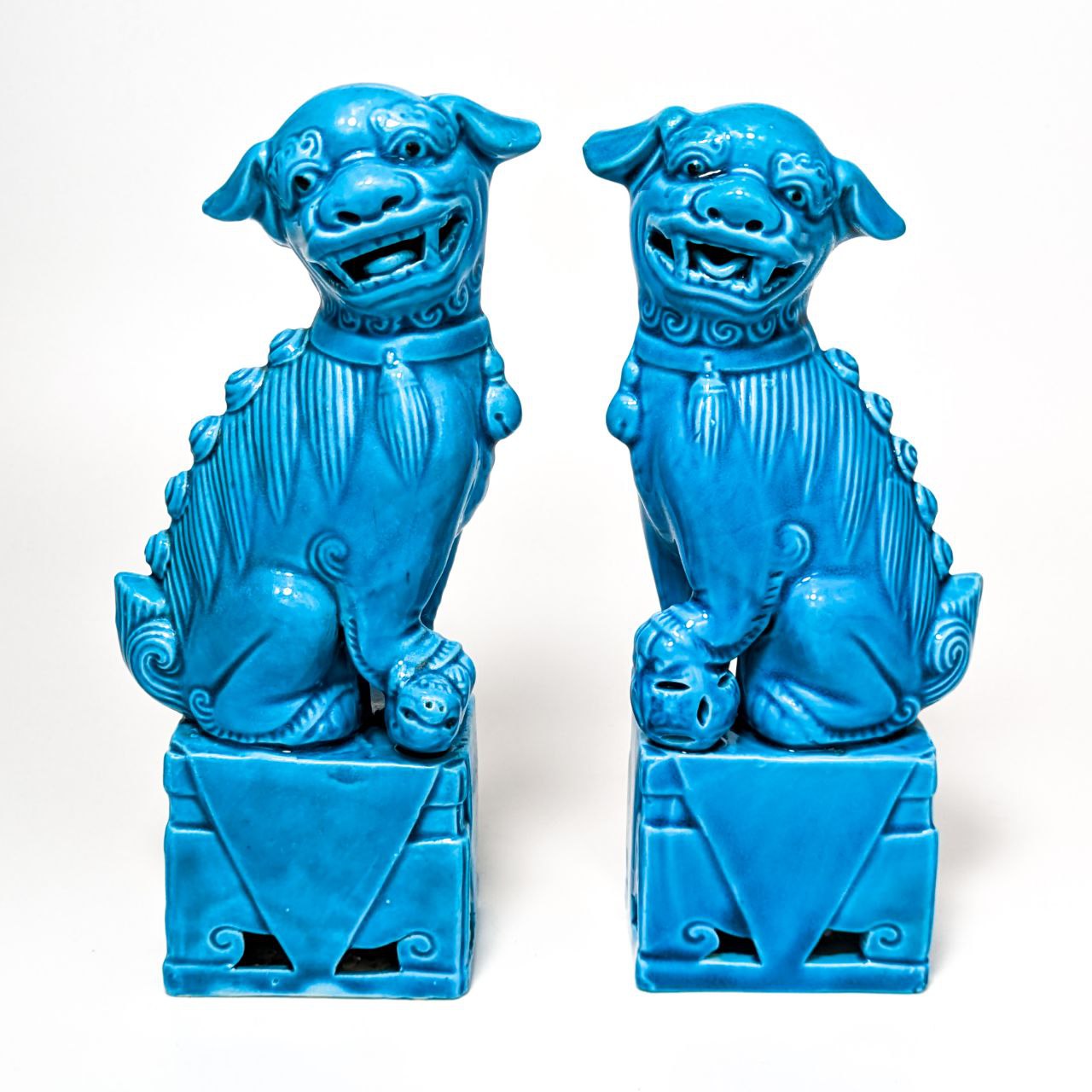 Pareja de Perros Foo Chinos 16cm c.1970