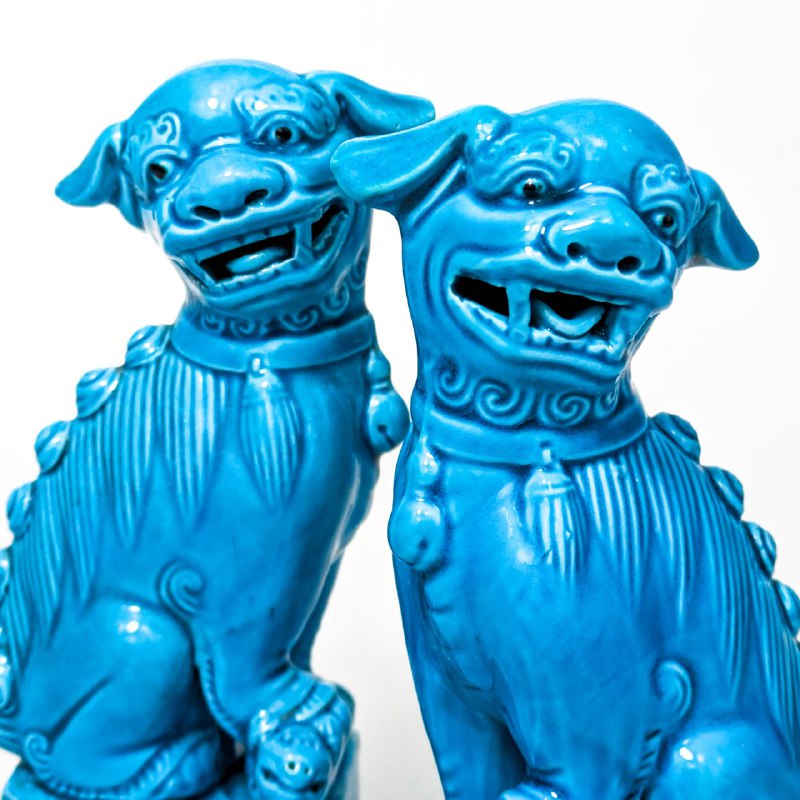 Pareja de Perros Foo Chinos 16cm c.1970
