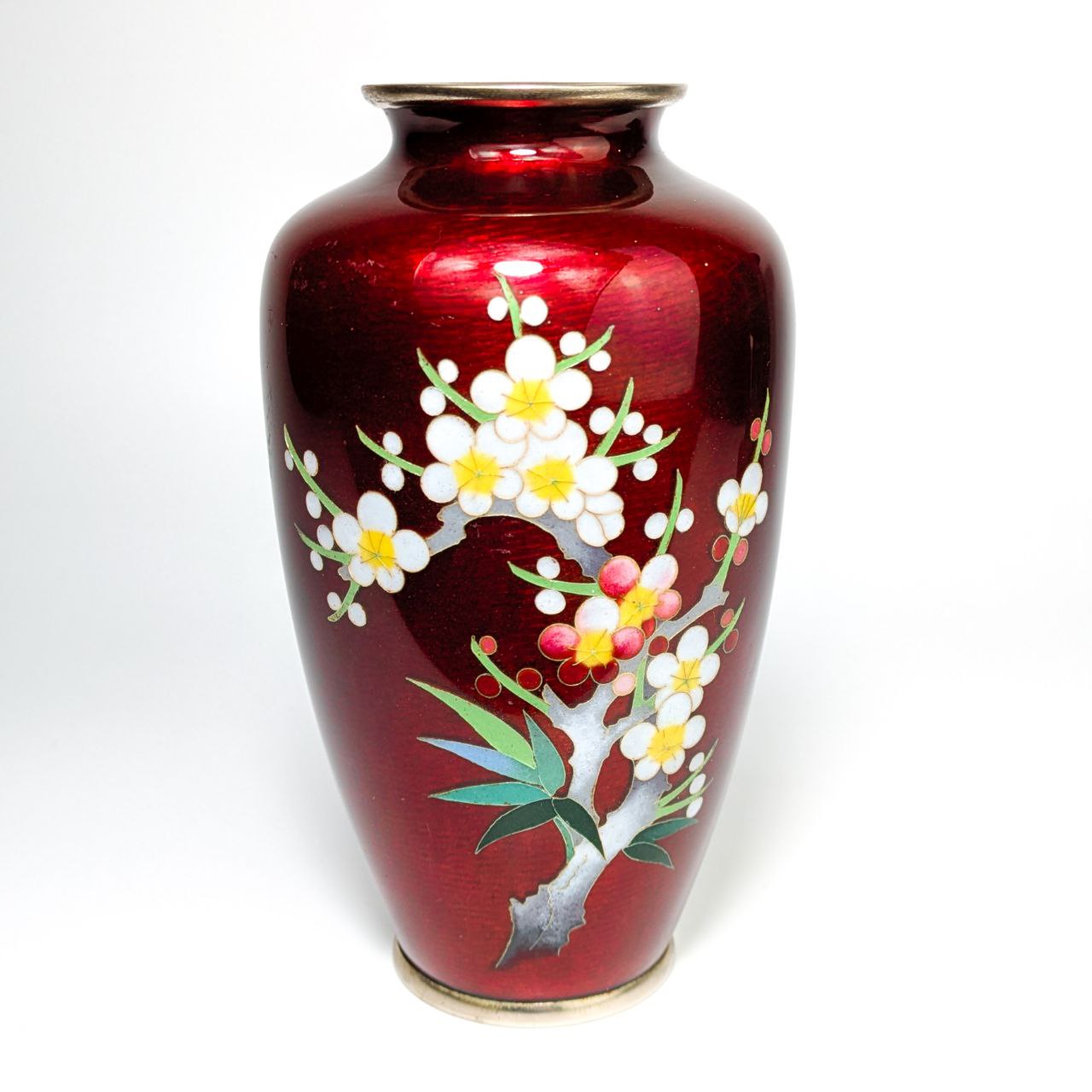 Jarrón de Cloisonné Ginbari Compañía Ando, Japón c.1920