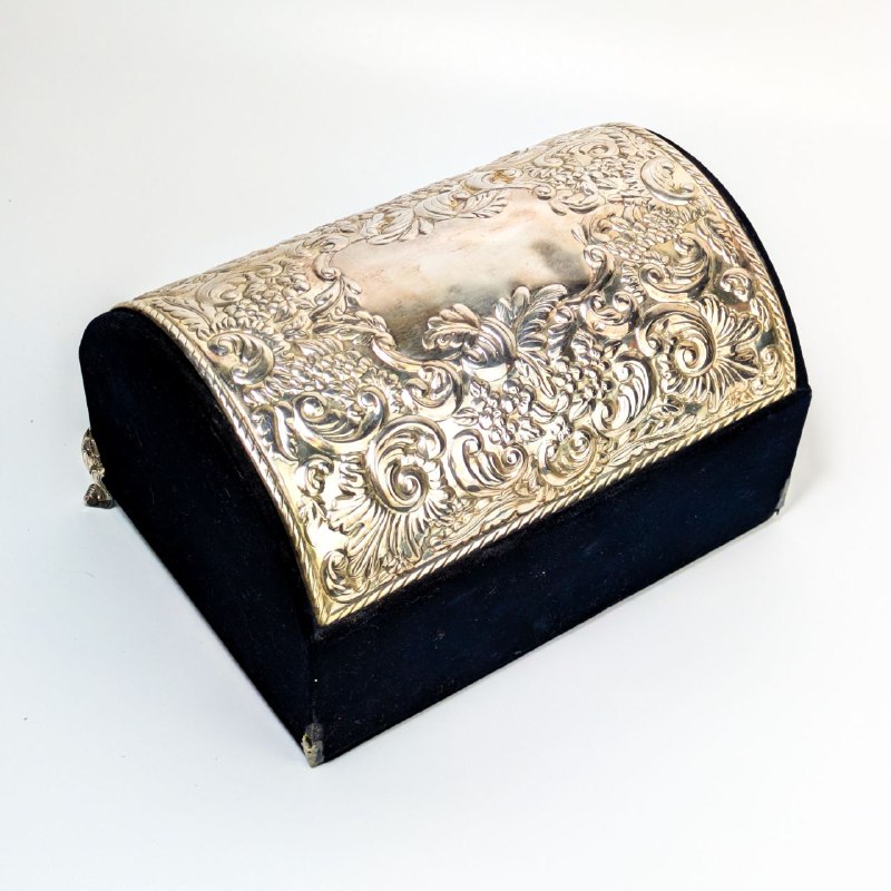 Caja Joyero de terciopelo y Plata 925