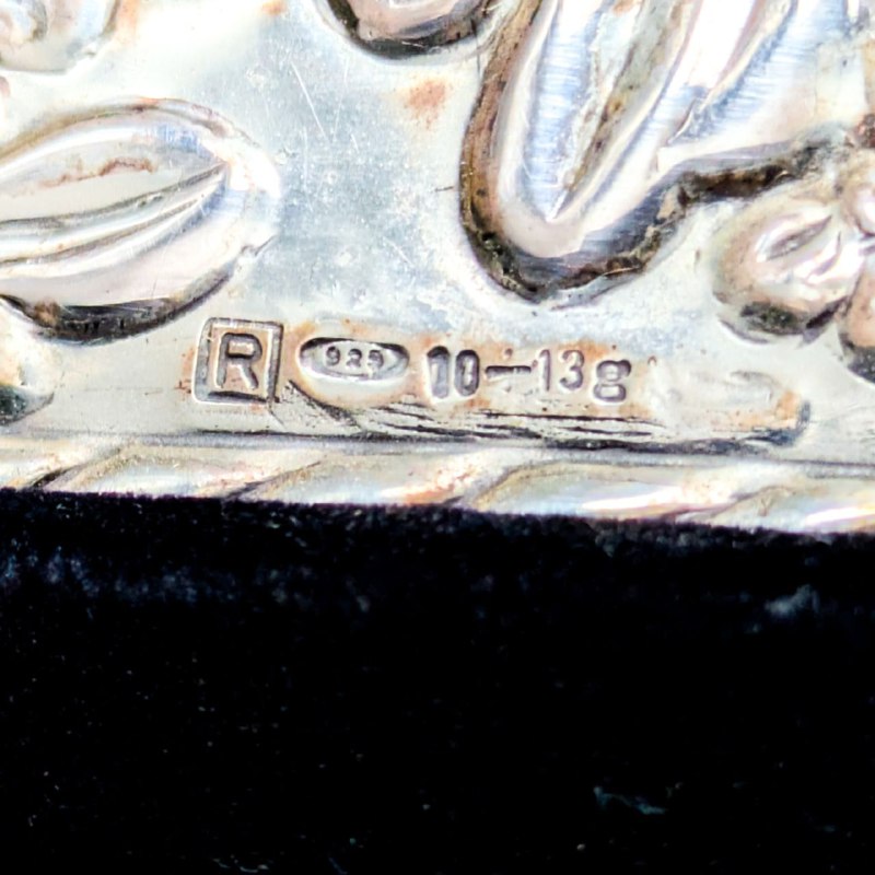 Caja Joyero de terciopelo y Plata 925