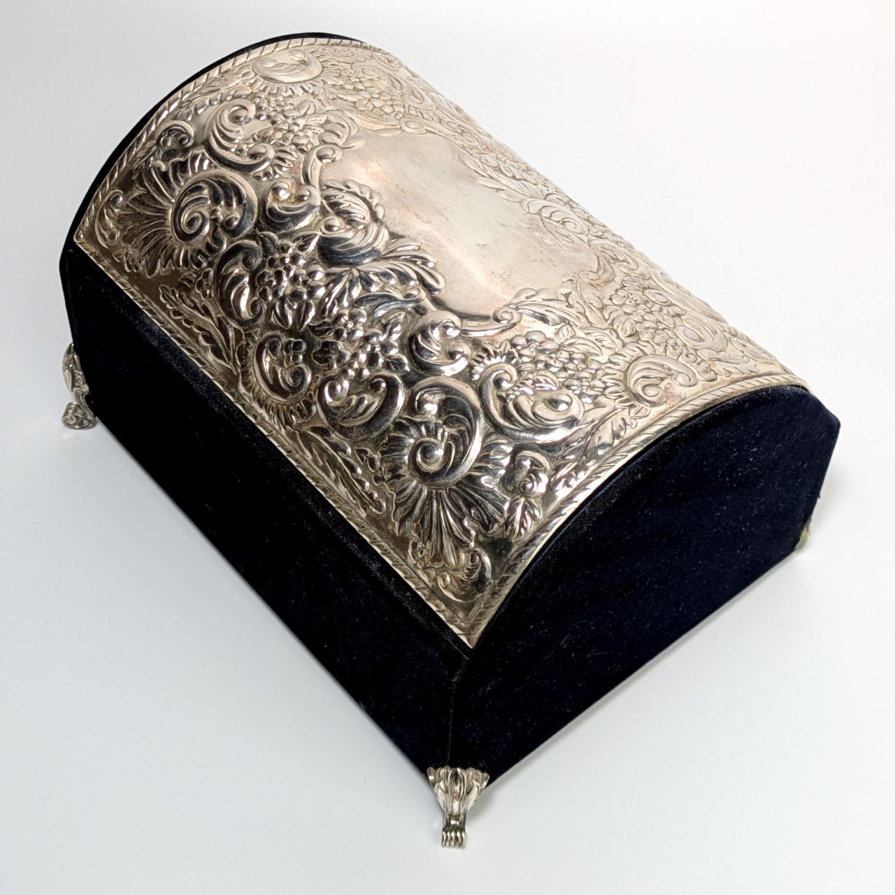 Caja Joyero de terciopelo y Plata 925