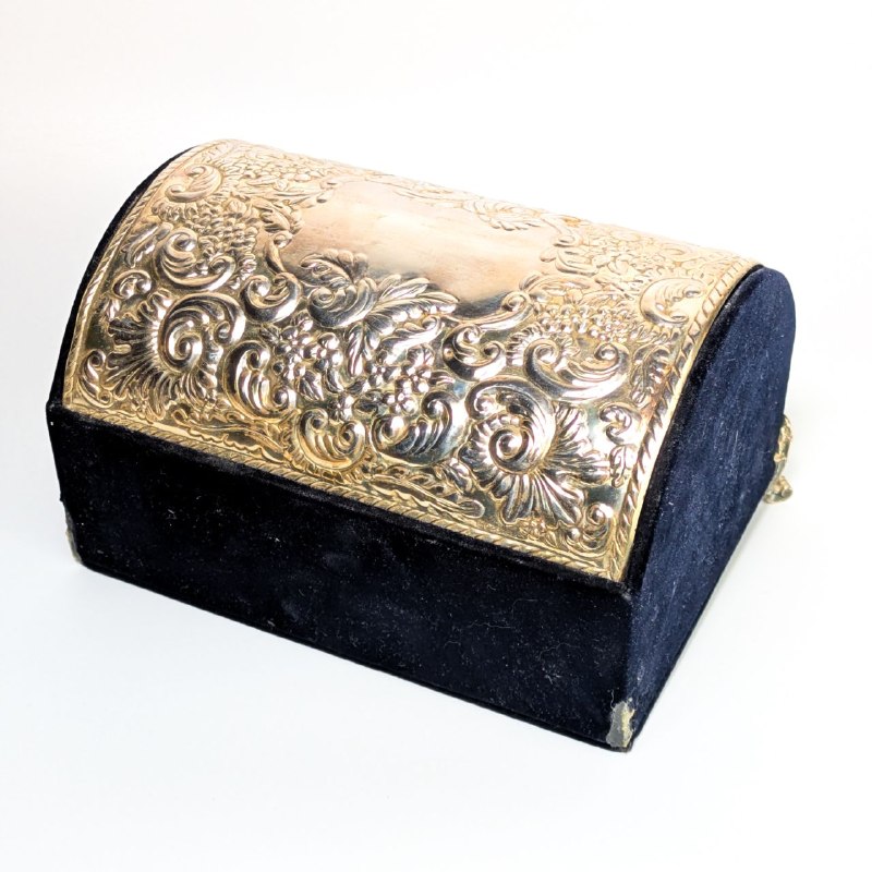 Caja Joyero de terciopelo y Plata 925