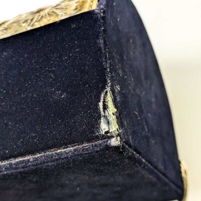 Caja Joyero de terciopelo y Plata 925