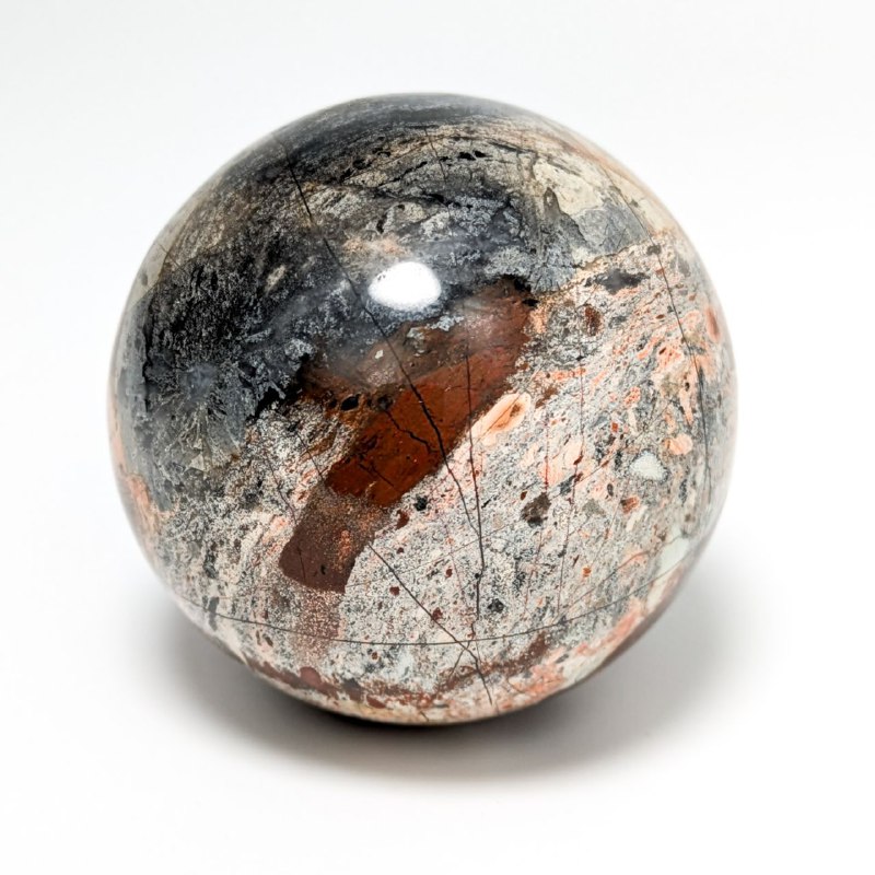 Esféra de mineral de Jaspe Rojo y Gris