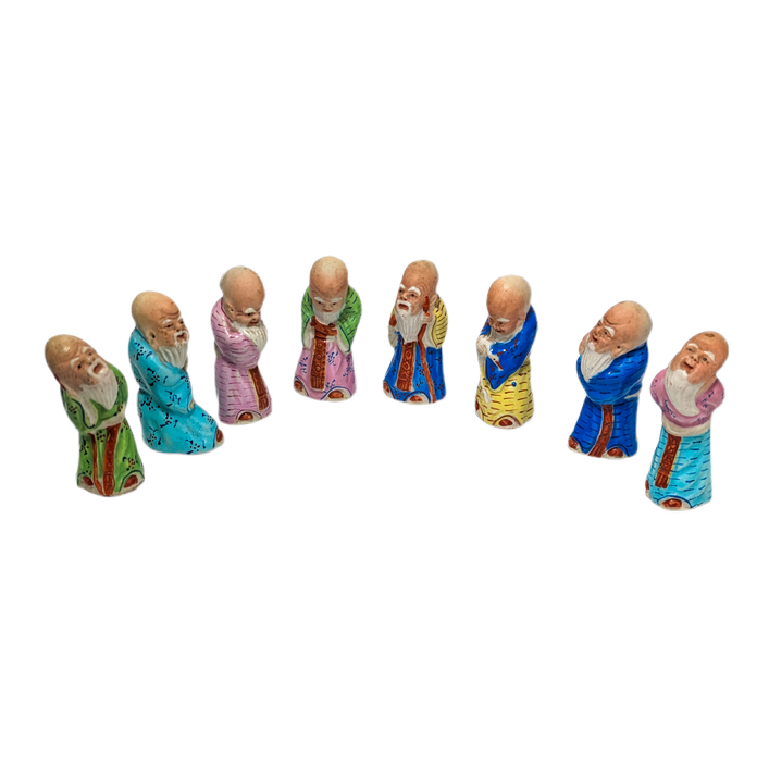 Conjunto de 8 inmortales de porcelana, China c.1960