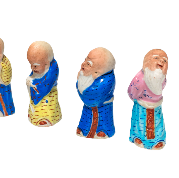 Conjunto de 8 inmortales de porcelana, China c.1960