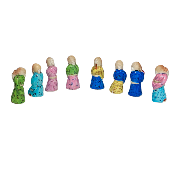 Conjunto de 8 inmortales de porcelana, China c.1960