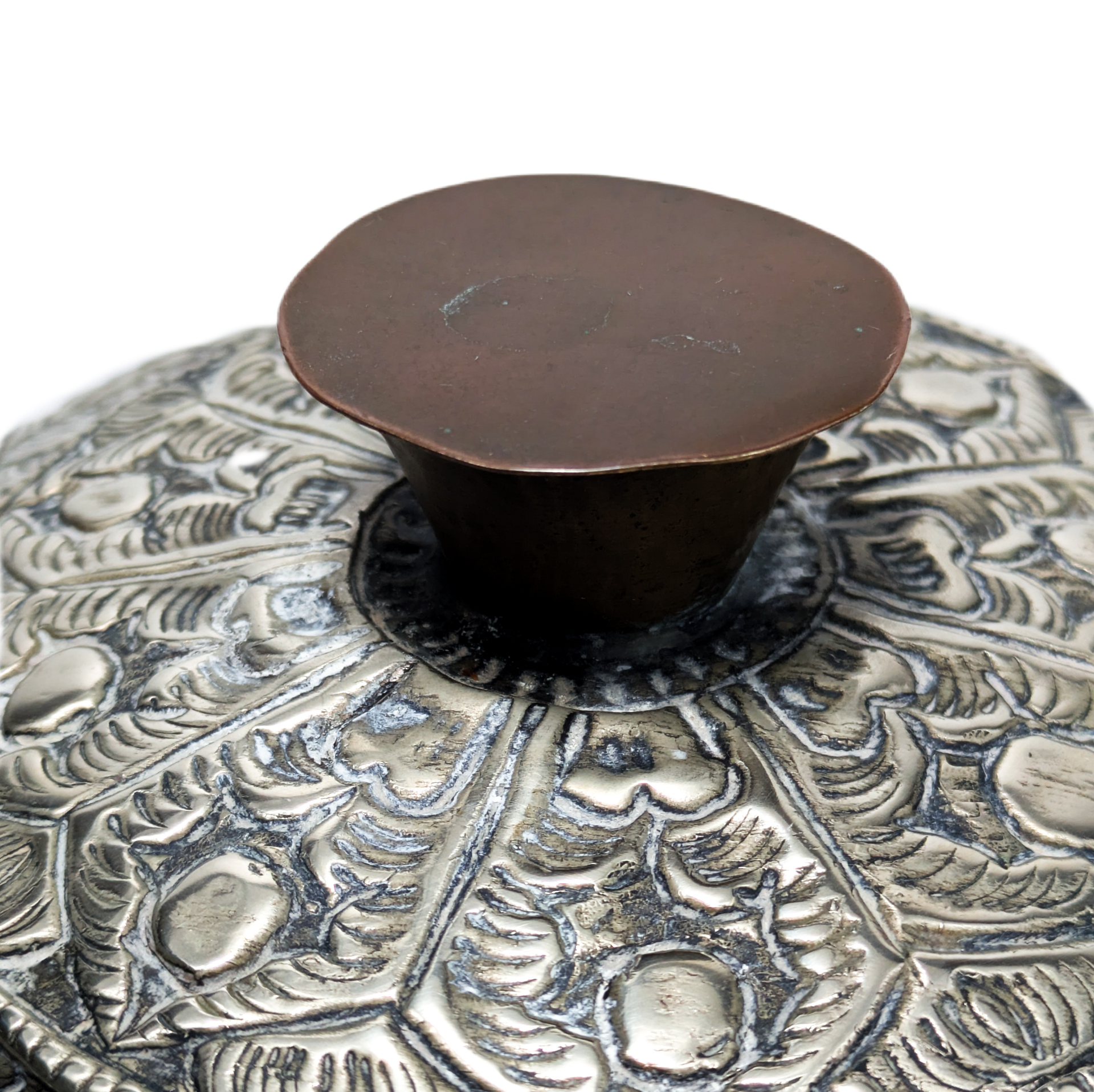 Cuenco budista ceremonial para Tsampa con plata, Tibet c.1880