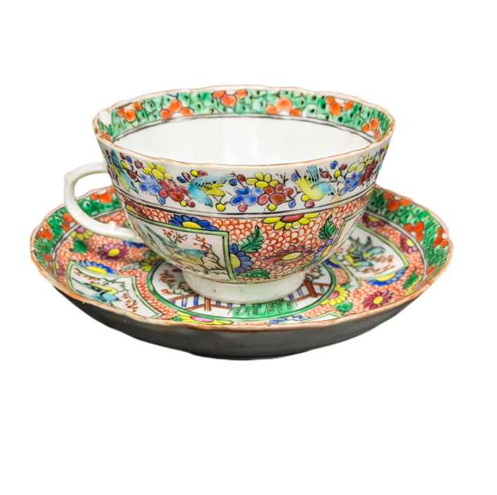 Taza con platillo, China, Dinastía Qing periodo Tongzhi (1861-1875)