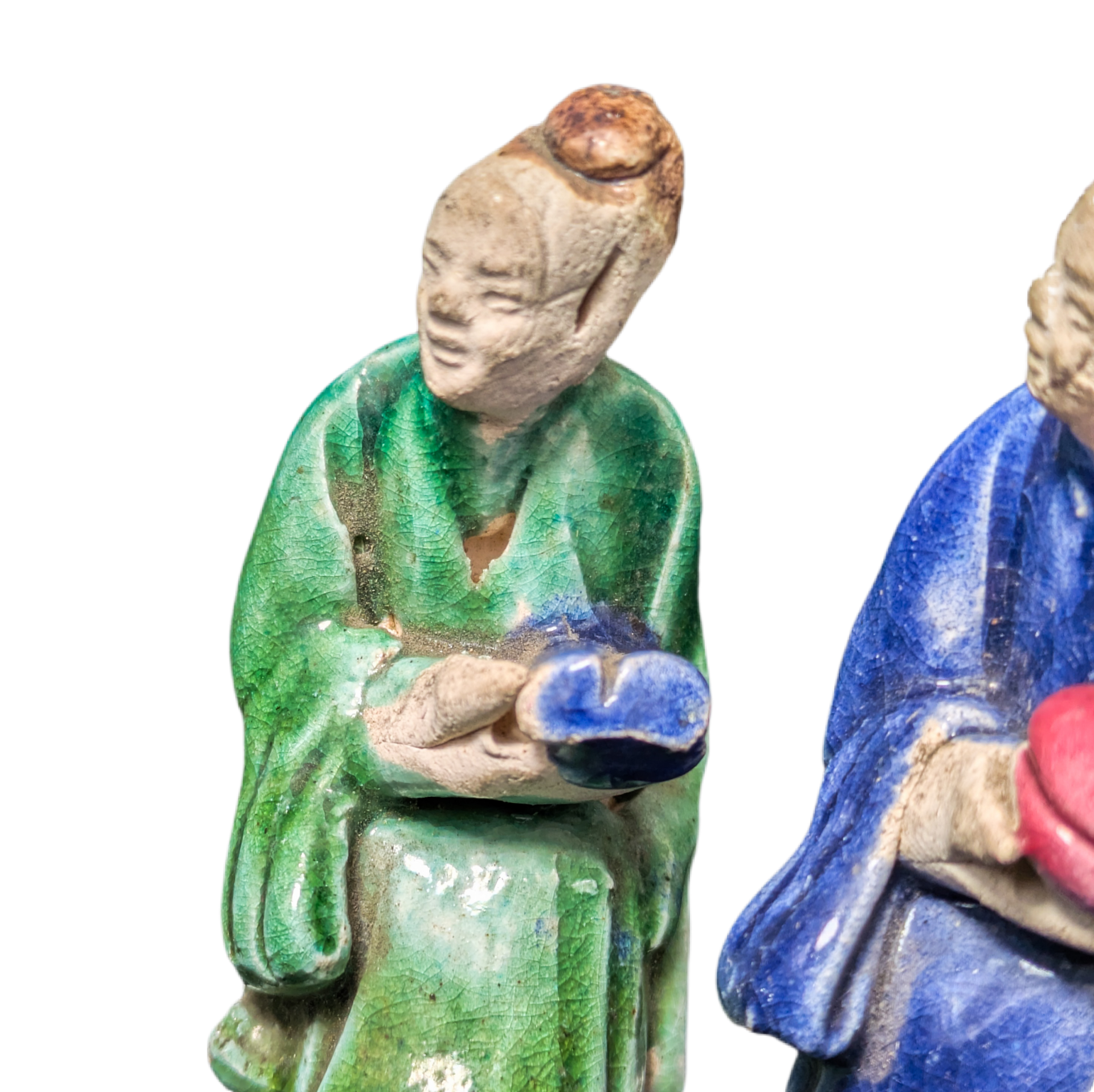 Pareja de Figuras Mudman, China, Shiwan Primera República China (1911-1949)