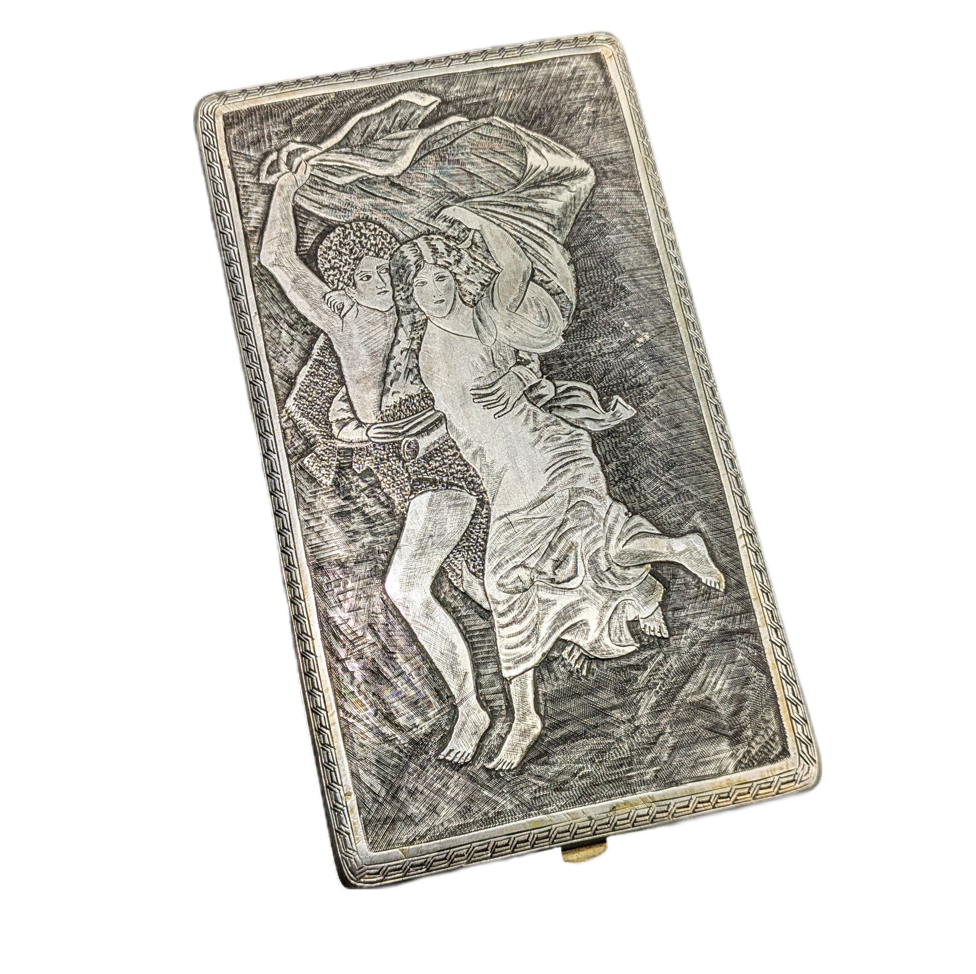 Pitillera de Plata 170g burilada, Iran, c.1943