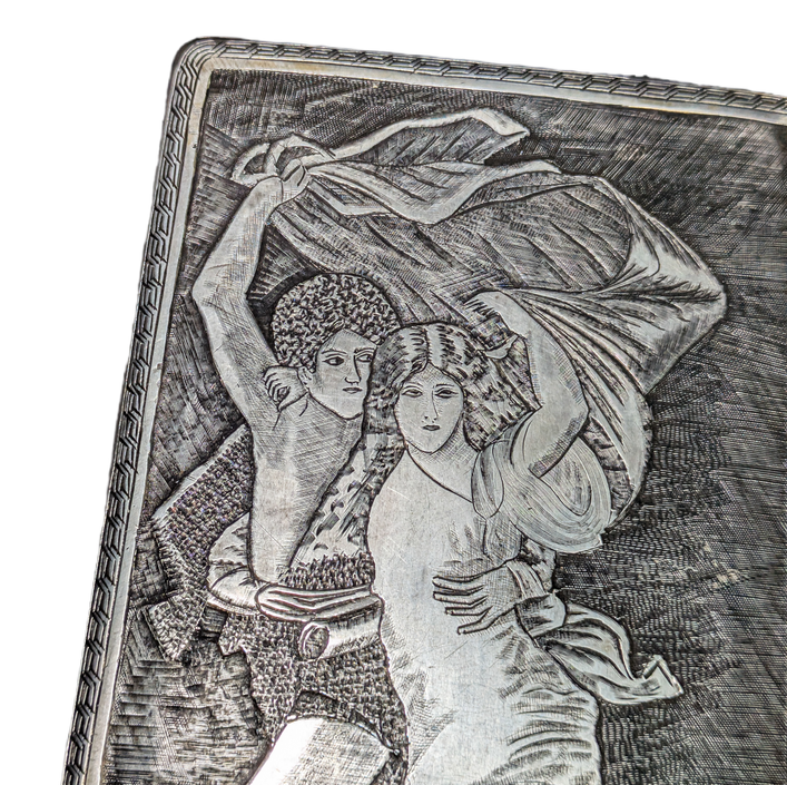 Pitillera de Plata 170g burilada, Iran, c.1943