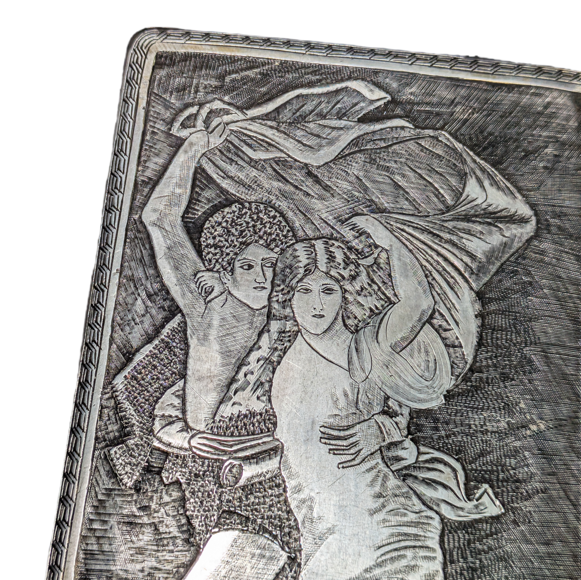 Pitillera de Plata 170g burilada, Iran, c.1943