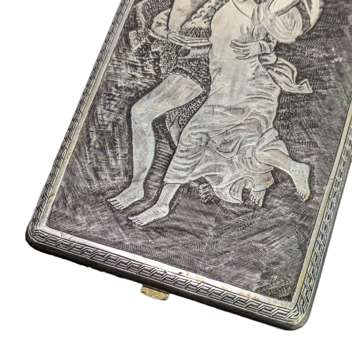 Pitillera de Plata 170g burilada, Iran, c.1943