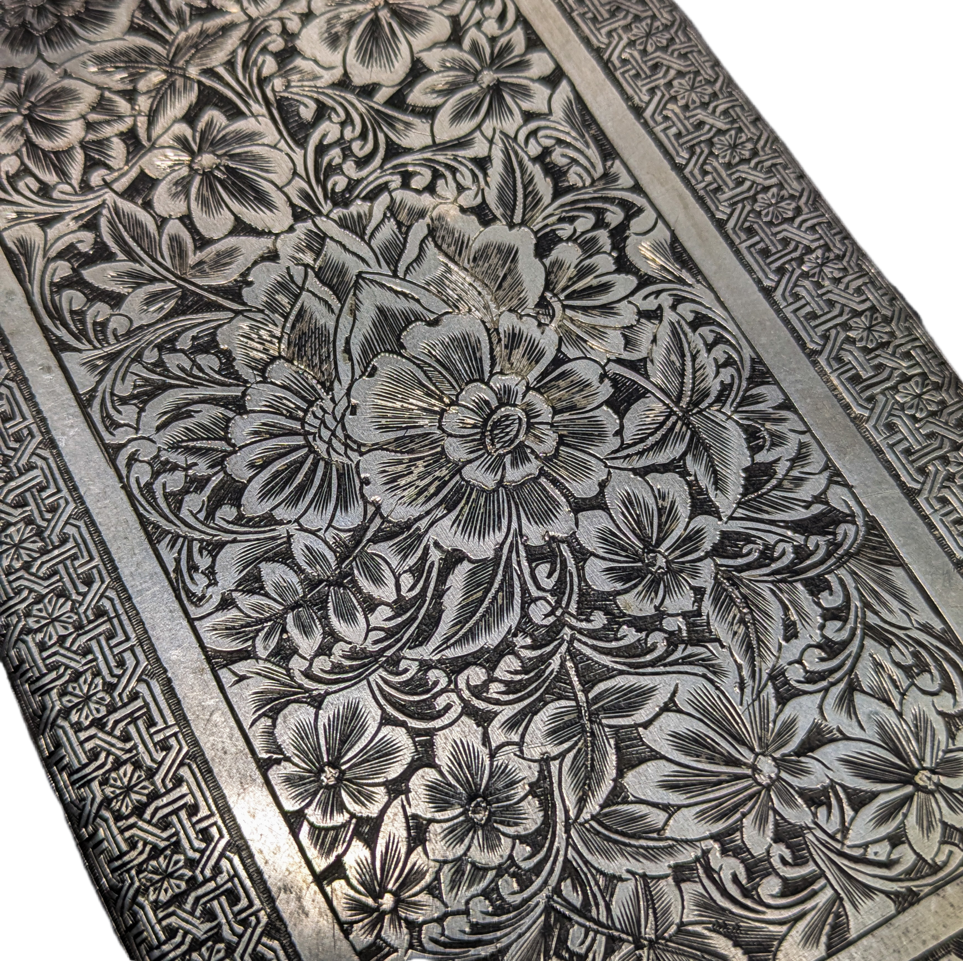 Pitillera de Plata 170g burilada, Iran, c.1943