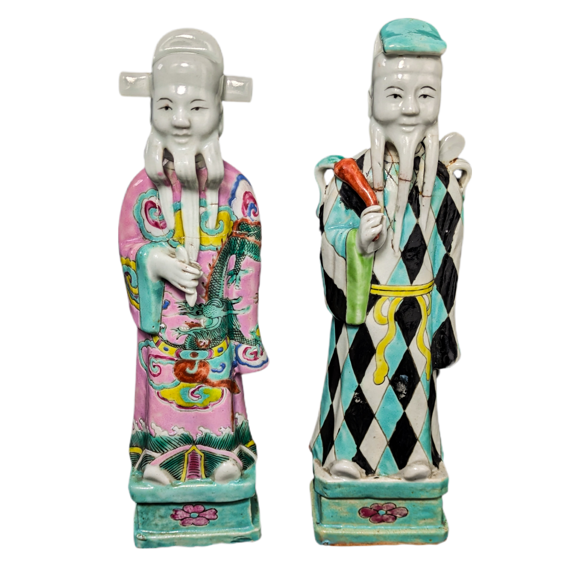 Pareja de Inmortales Compania de las Indias, China, Periodo Qianlong (1736-1795)