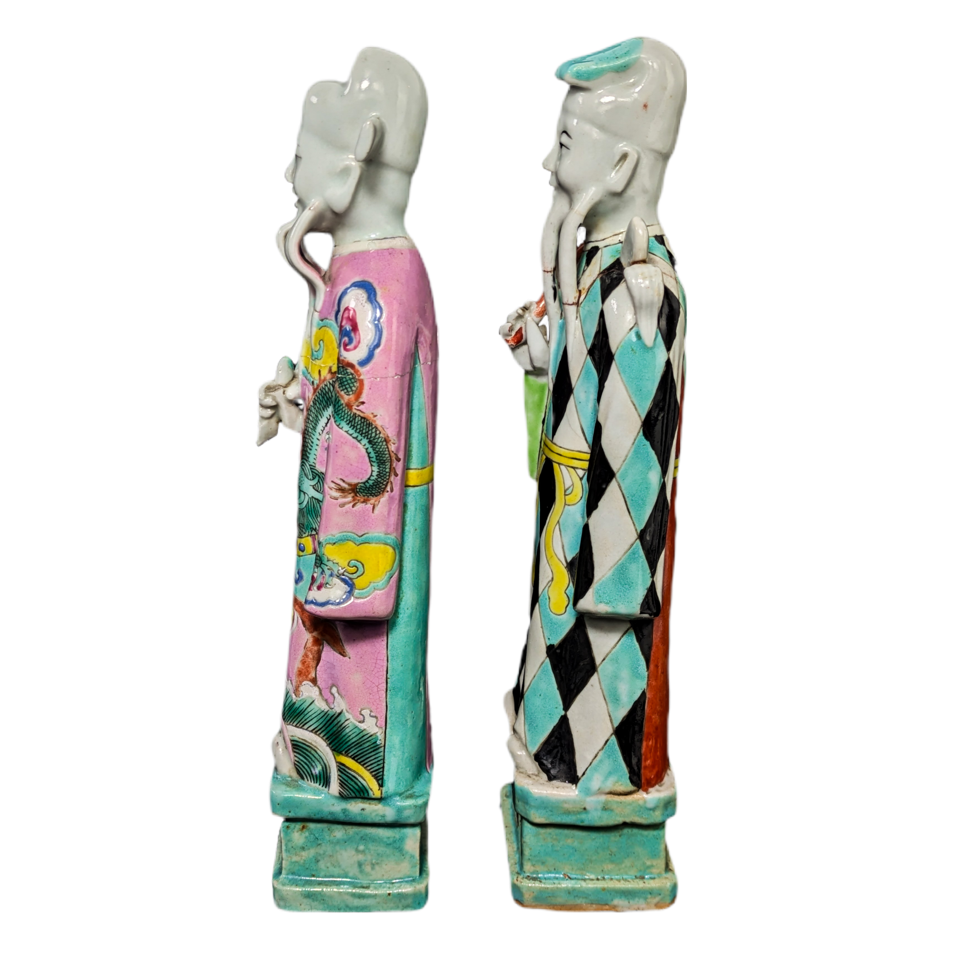 Pareja de Inmortales Compania de las Indias, China, Periodo Qianlong (1736-1795)