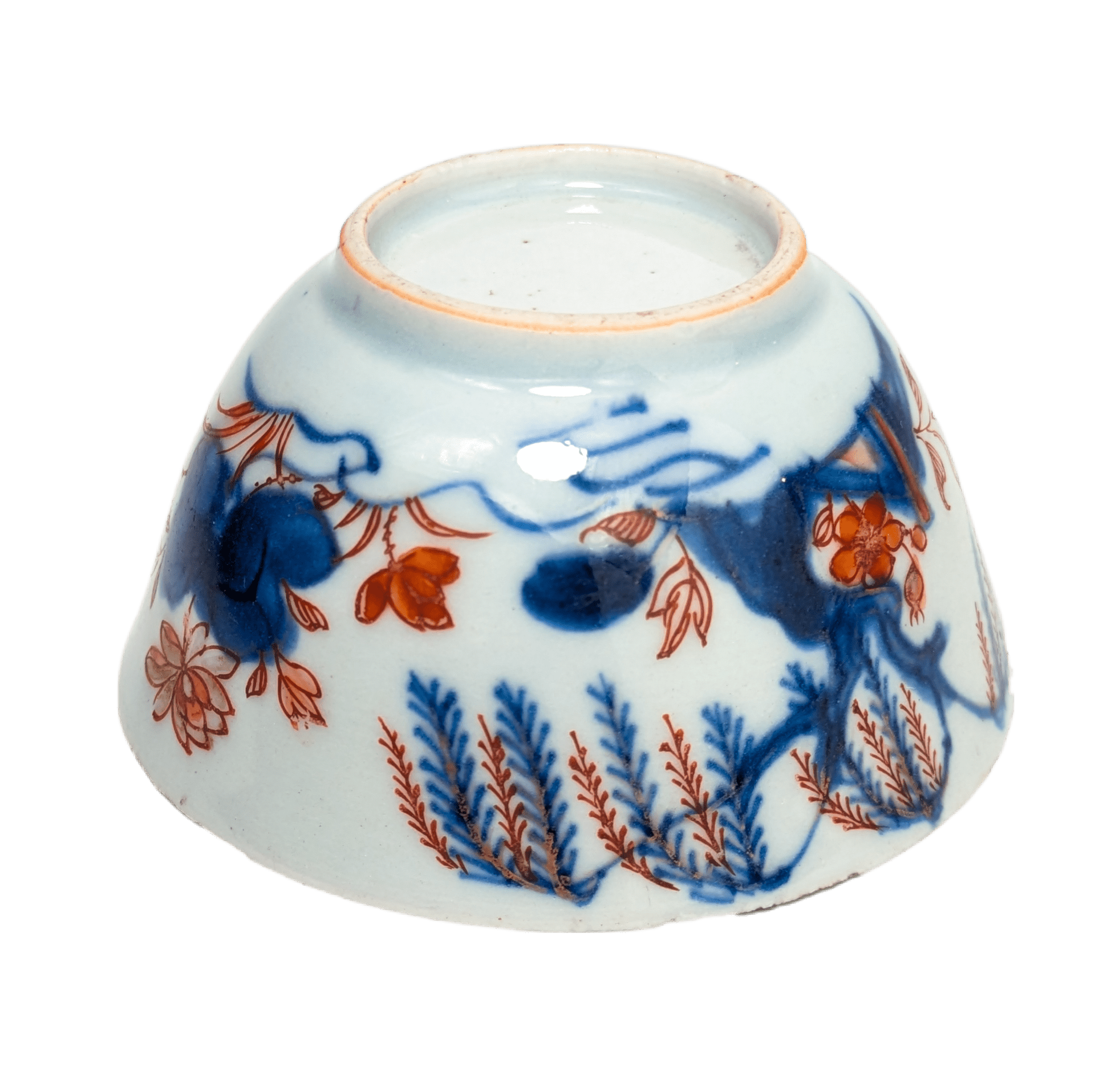 Copa de té Imari Willow, China, Dinastía Qing, Periodo Kangxi (1662-1722)