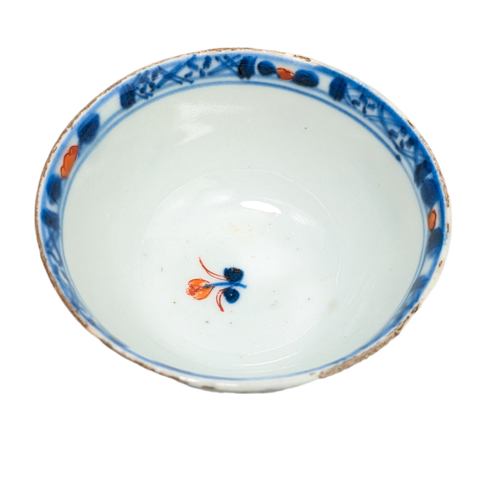 Copa de té Imari Willow, China, Dinastía Qing, Periodo Kangxi (1662-1722)