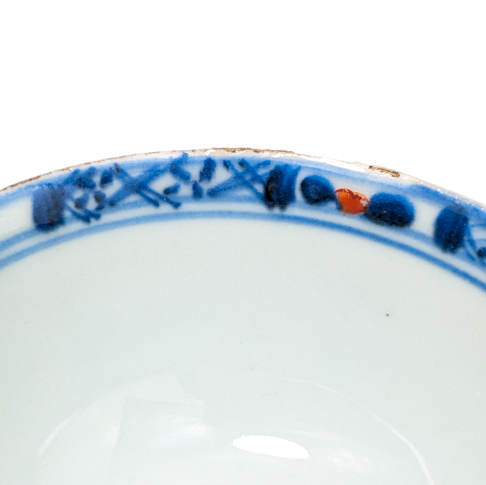 Copa de té Imari Willow, China, Dinastía Qing, Periodo Kangxi (1662-1722)